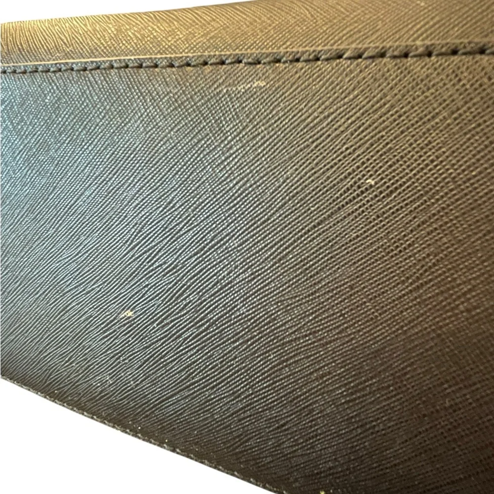 Michael Kors Black Studded Saffiano Leather‎ Satchel Crossbody Medium Purse Bag